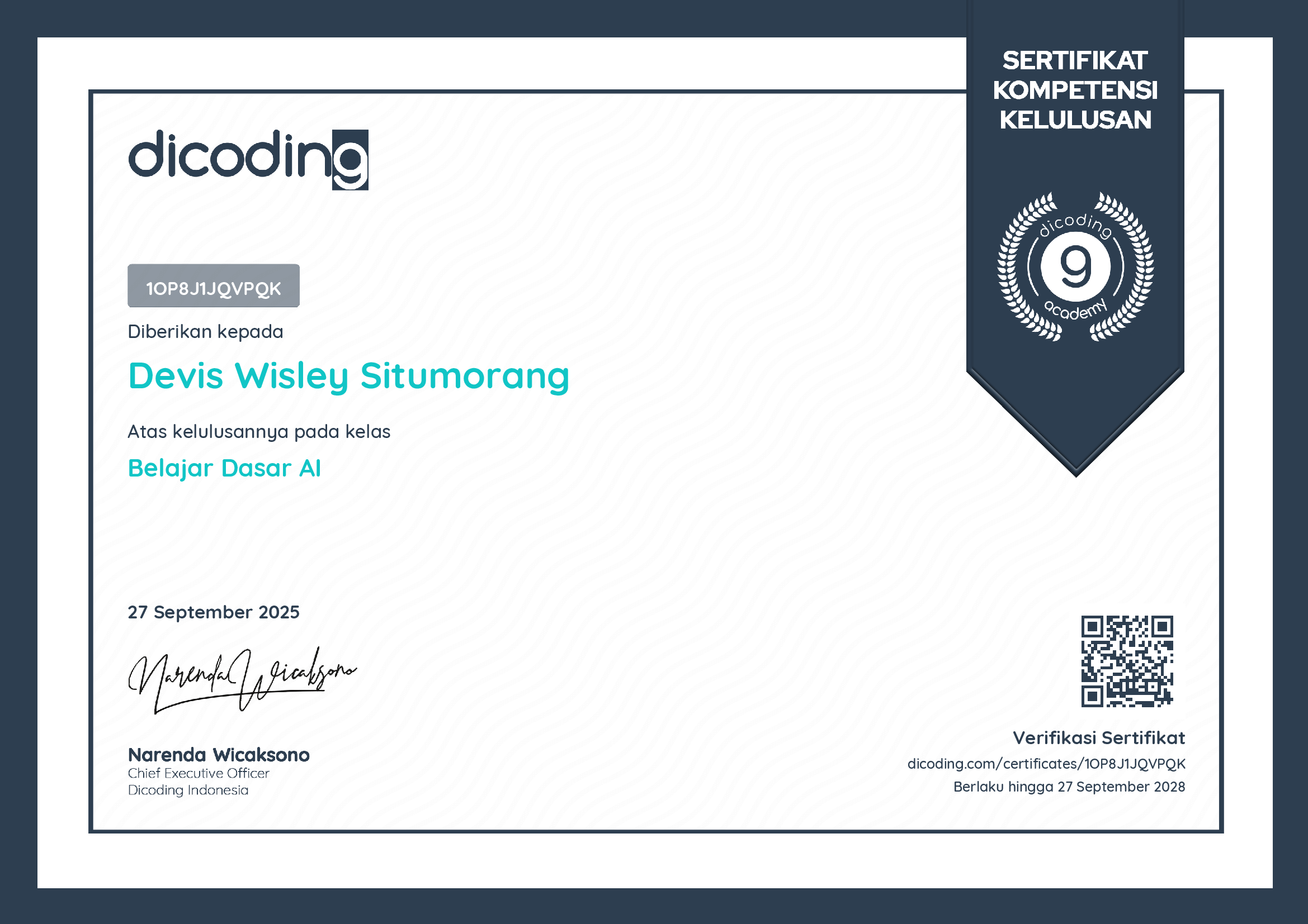 Certificate