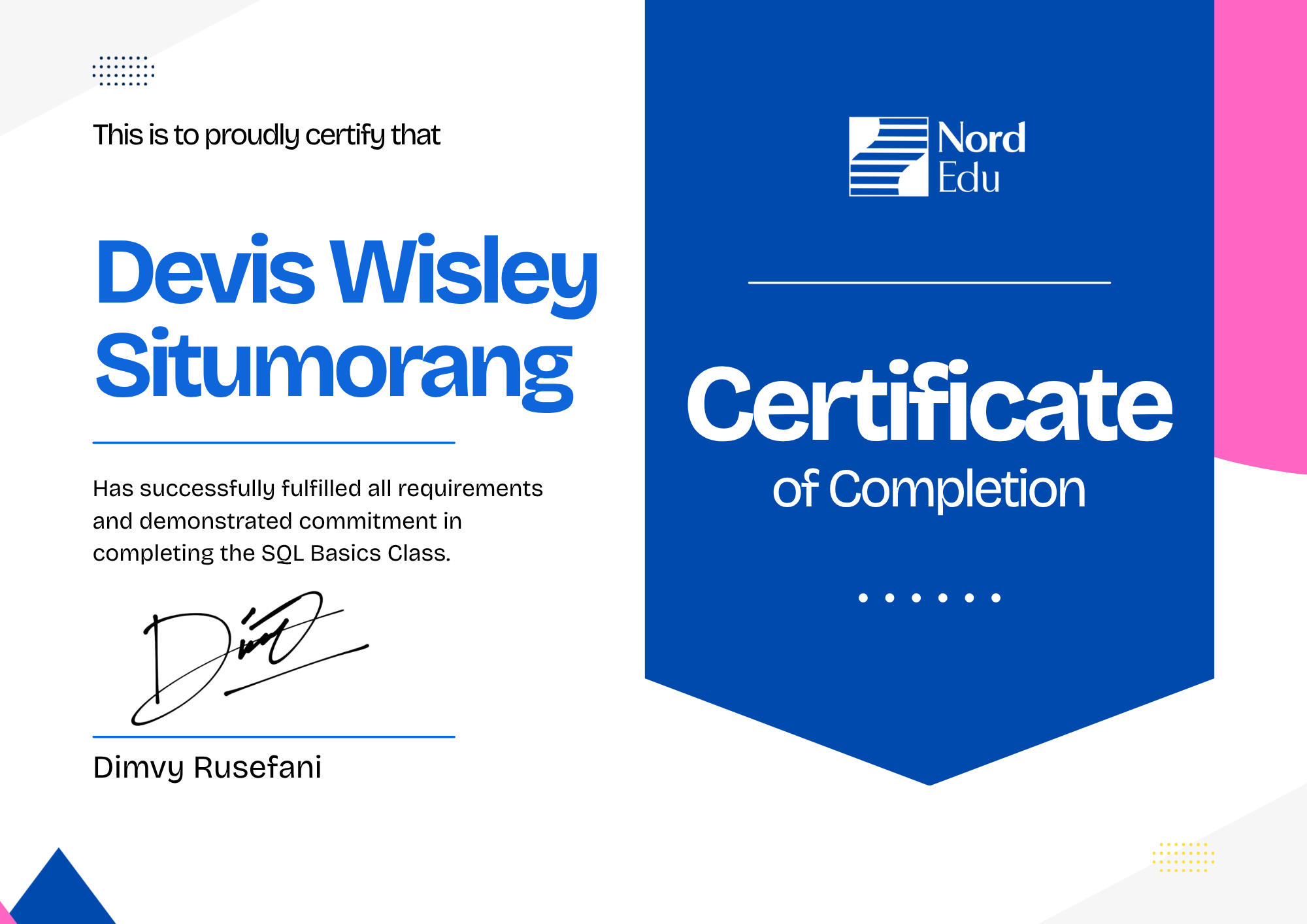 Certificate