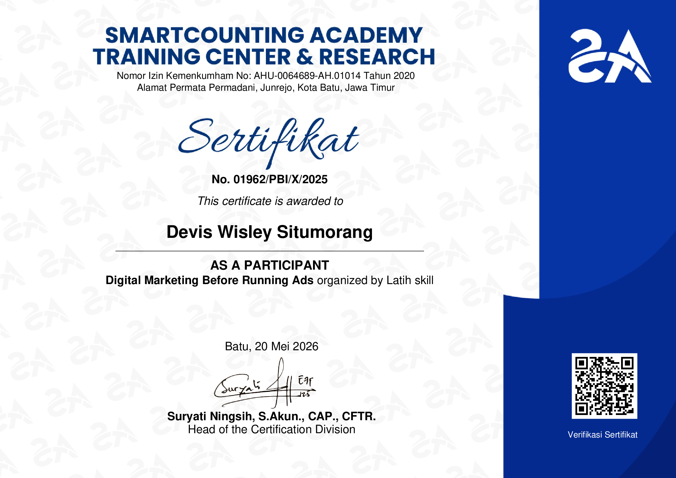 Certificate
