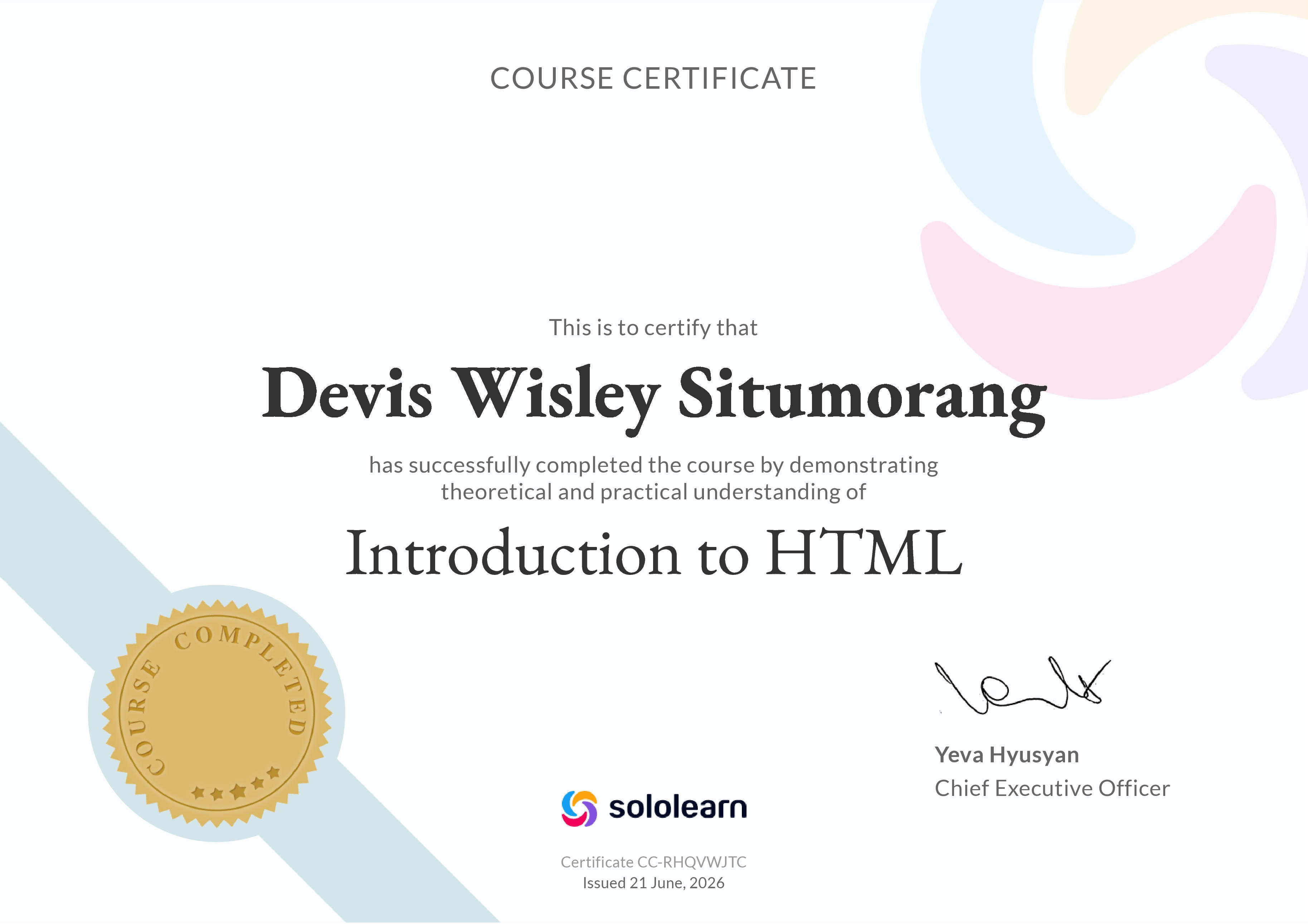 Certificate